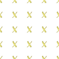 Seamless pattern with gold painted cross.