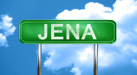 Jena vintage green road sign with highlights