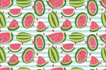 Watermelon seamless pattern.