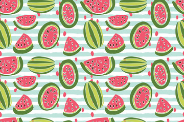 Watermelon seamless pattern.