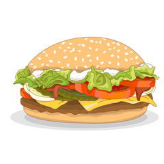 hamburger isolated realistic