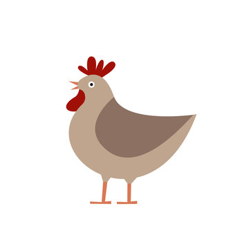 Cartoon vector illustration of hen.