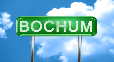 Bochum vintage green road sign with highlights