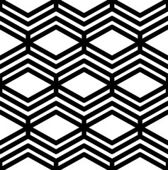 Black and white abstract textured geometric seamless pattern. 