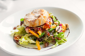 Salad dish with cheese