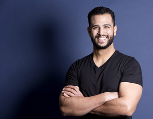 casual man on blue