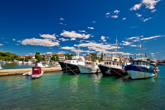 Fishing boats fleet in Zadar harbor