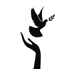 рука и голубь