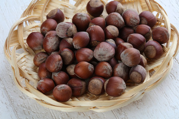 Hazelnuts in the basket