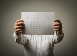 July calendar list of the year two thousand sixteen.