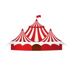Circus tent. White background. Vector. 