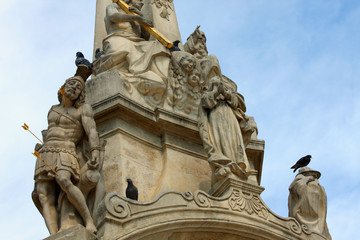 old City Hall Square monument in Pecs, Hungary
