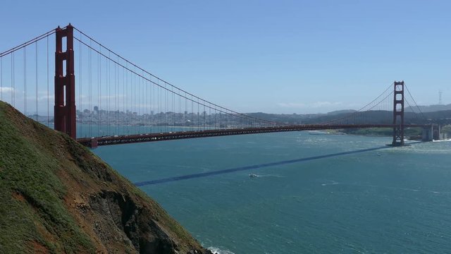 Golden Gate Bridge spring day time lapse in San Fransico, California.