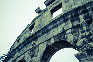 Fototapeta na wymiar detail of Coliseum in Pula