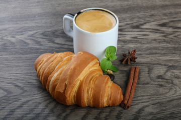 Coffee with croissant