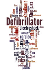 Obraz premium Defibrillator, word cloud concept 6