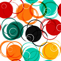 Seamless universal geometric modern pattern. Grunge texture. Circles. Vector illustration. Abstract geometric shapes