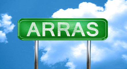 arras vintage green road sign with highlights