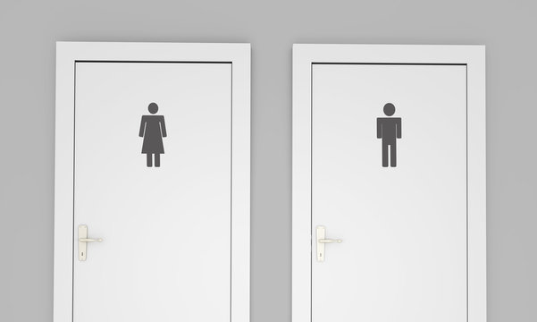Public restroom doors