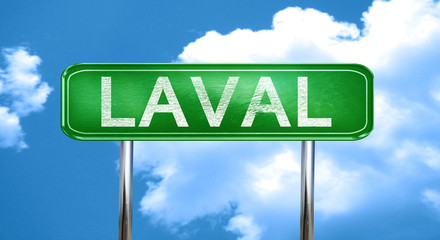 laval vintage green road sign with highlights