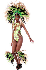 African woman dancing samba.