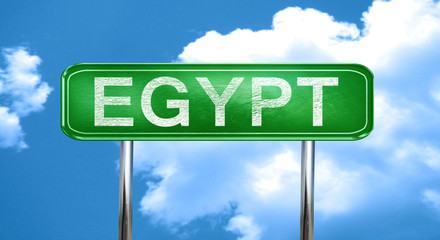 Egypt vintage green road sign with highlights