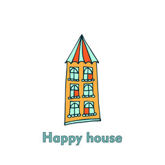 Fototapeta premium Doodle style house sign for your design