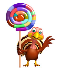 Turkey  cartoon character with lollypop
