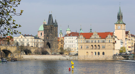 Charles Bridge and the Old Bridge Tower in Prague, Czech Republi