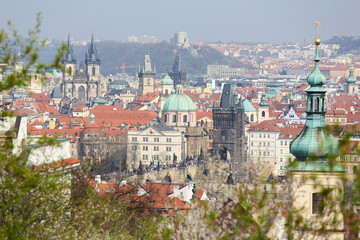 Naklejka na ściany i meble View on the old center of Prague