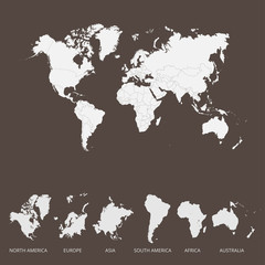 Fototapeta na wymiar World map colorful. Vector illustration.