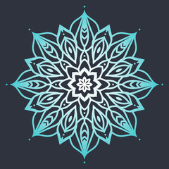 Flower Mandala. Ethnic pattern. Round Mandala of lines. Vector i