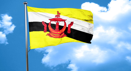 Brunei flag waving in the wind