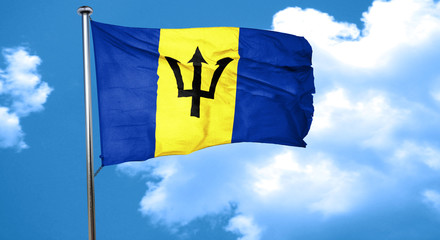 Barbados flag waving in the wind