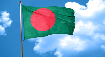 Bangladesh flag waving in the wind