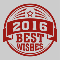 A New Year round stamp, vector illustration.