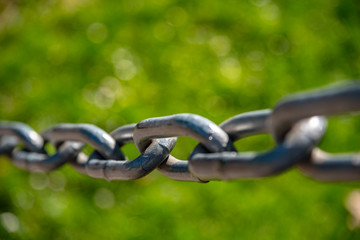 Macro shot of anchor chain.