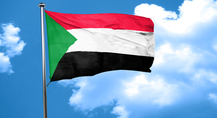 Sudan flag waving in the wind
