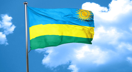 Rwanda flag waving in the wind