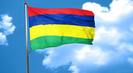 Mauritius flag waving in the wind