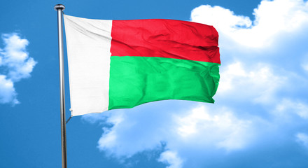 Madagascar flag waving in the wind