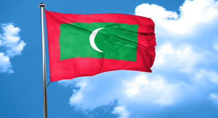 Maldives flag waving in the wind
