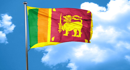 Sri lanka flag waving in the wind