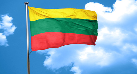 Lithuania flag waving in the wind