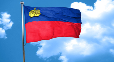 Liechtenstein flag waving in the wind