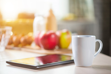 Cup standing on the table 