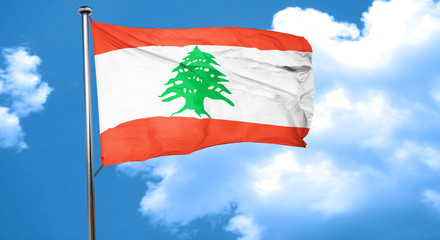 Lebanon flag waving in the wind
