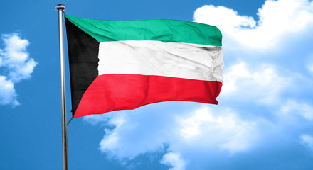 Kuwait flag waving in the wind