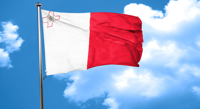 Malta flag waving in the wind