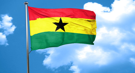 Ghana flag waving in the wind